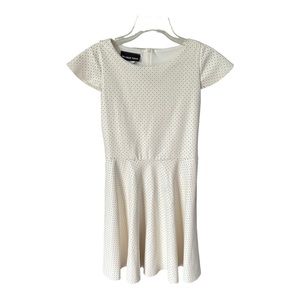 Un Deux Trois Girls Pleather Dress Sz 16 Ivory Summer Party Fit & Flare Lined …